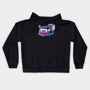 DRUM AND BASS  - 90s Steez (purple/aqua blue) Kids Hoodie